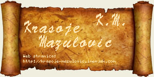 Krasoje Mazulović vizit kartica
